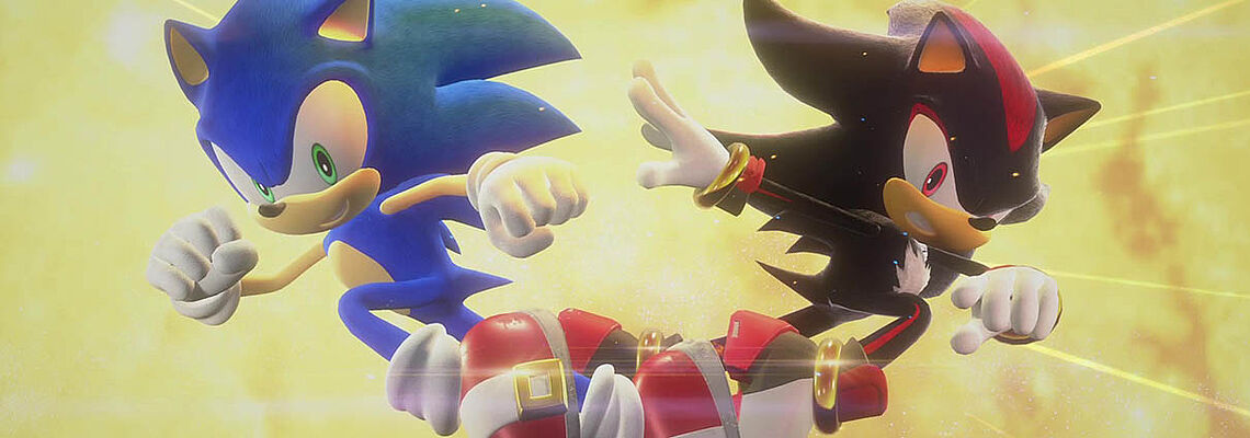 Sonic und Shadow kreuzen in der Luft ihren Weg