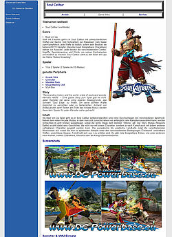 Game Info: Soul Calibur mit Genre-Infos, Screenshots, Review und mehr