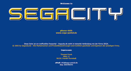 SEGACity in 2005: Please visit Sega-Portal.de