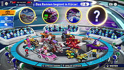 World-Match Lobby: insgesamt 12 Spieler auf einer Plattform und noch sechs Sekunden bis zum Start