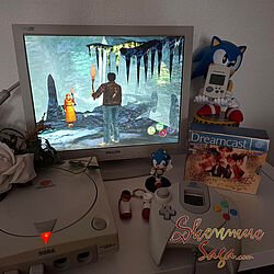 Foto der Dreamcast in Shenmue II: Ryo und Shenhua mit Fackeln in der Höhle