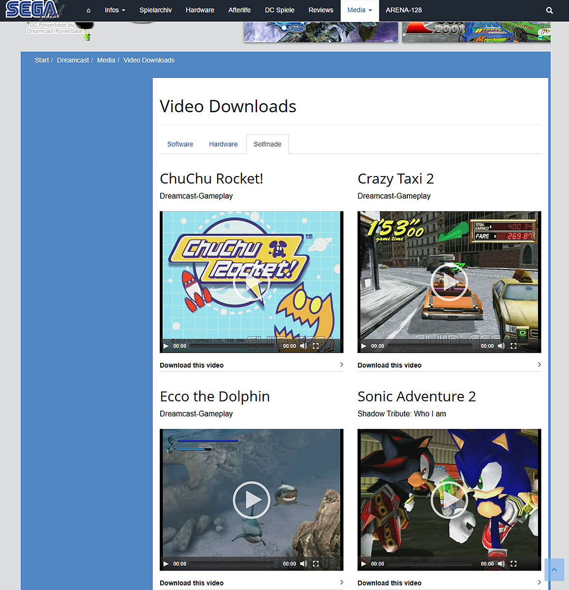 Video-Downloads: Selfmade mit ChuChu Rocket, Crazy Taxi 2 und mehr