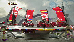 1. Platz: Das Team aus Joker, Miku, Shadow und Eggman gewinnt das Rennen!