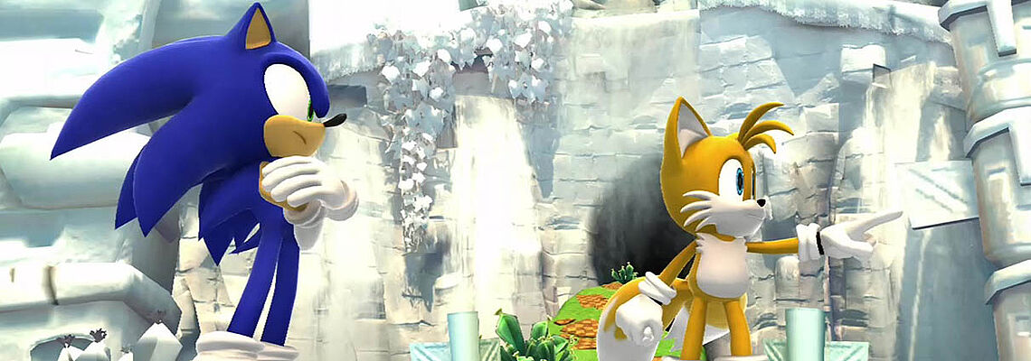 Sonic und Tails im weißen Raum