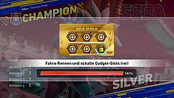 Gold-Schild: das letzte Feld für Gadgets wird frei