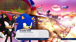 Sonic und Shadow: Wir sind noch lange nicht ferti! -- auf Rouges Frage, ob deren Wettkampf nun endlich geregelt sei.