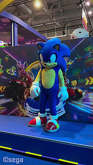 Sonic the Hedgehog steht parat und wartet auf Fans