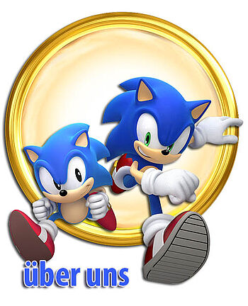 Modern und Classic Sonic vor einem Reisering