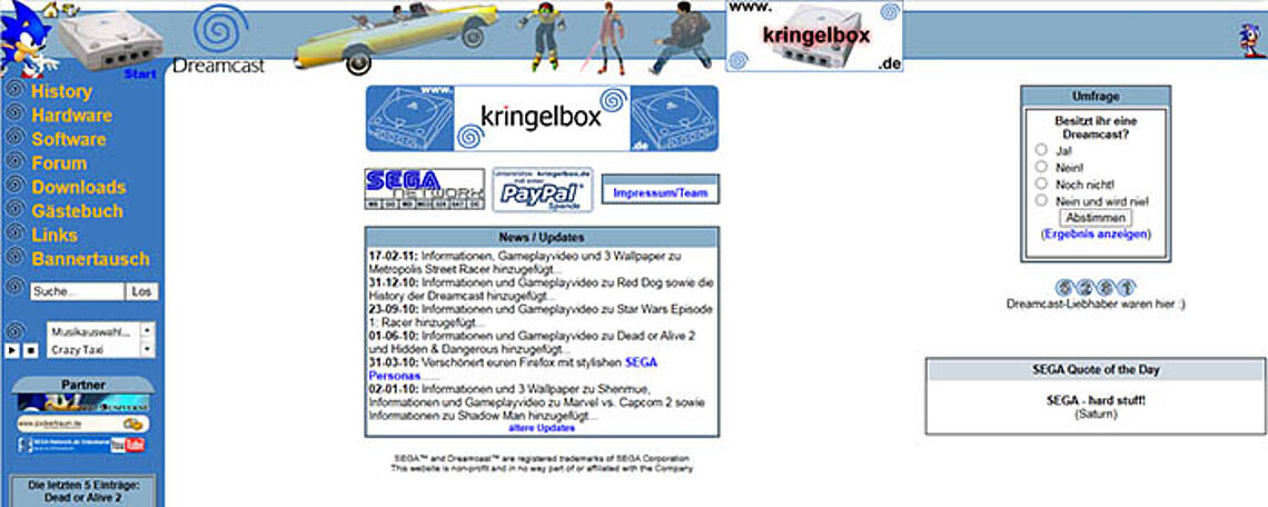 Teaser SEGA Dreamcast / Kringelbox