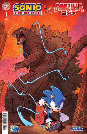 Frontcover des Sonic x Godzilla Comic Crossovers