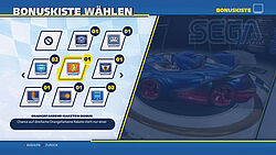 Bonuskiste auswählen: Liste verschiedener Items
