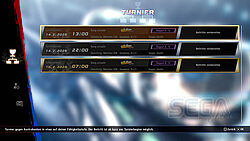 Turnier-Übersicht samt Uhrzeiten