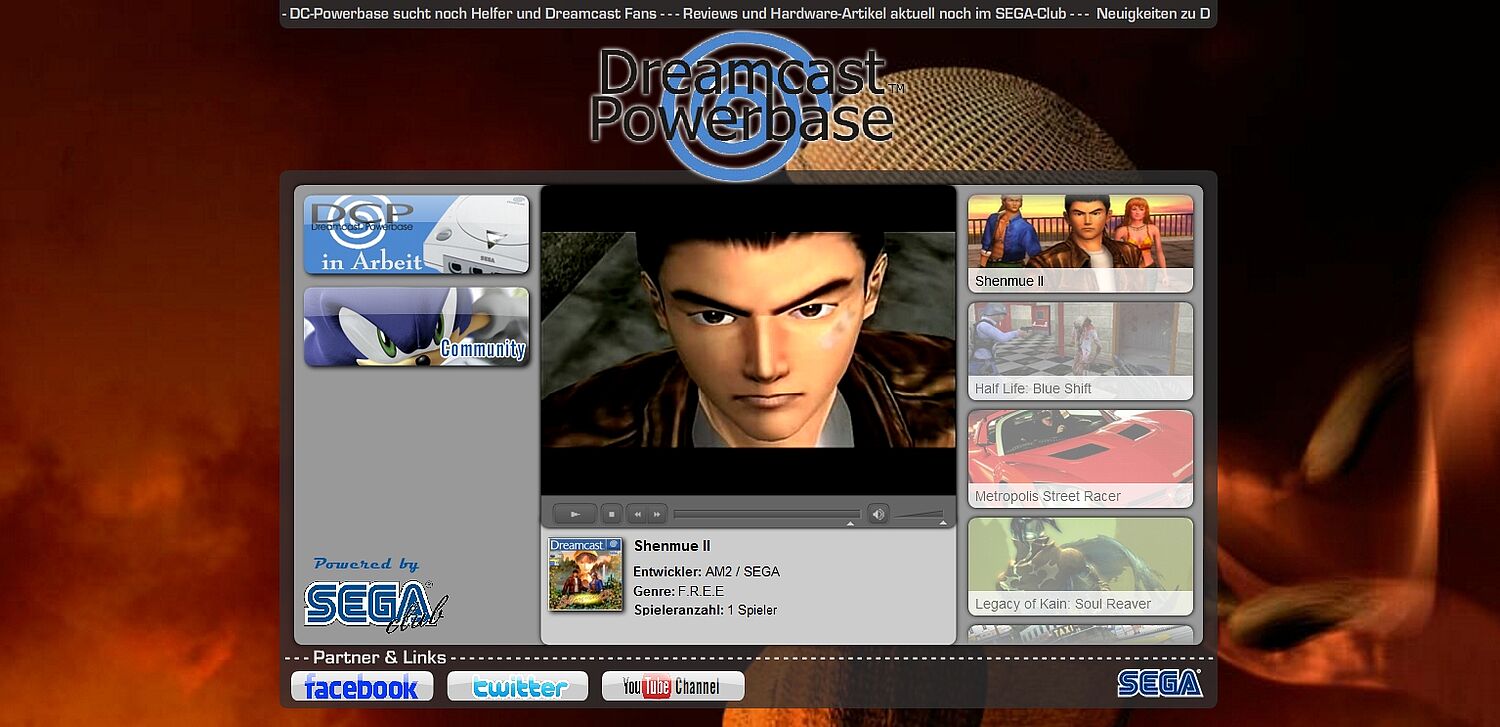 Shenmue II Video läuft ab, während Half Life, MSR und Soul Reaver folgen