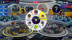 Lobby-Kommentare: Das Kreismenü mit einer Auswahl für Hallo, Komm schon, Gut, Ja und andere