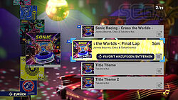 Jukebox: zum Anhören von Songs - hier CrossWorlds Musik Final Lap