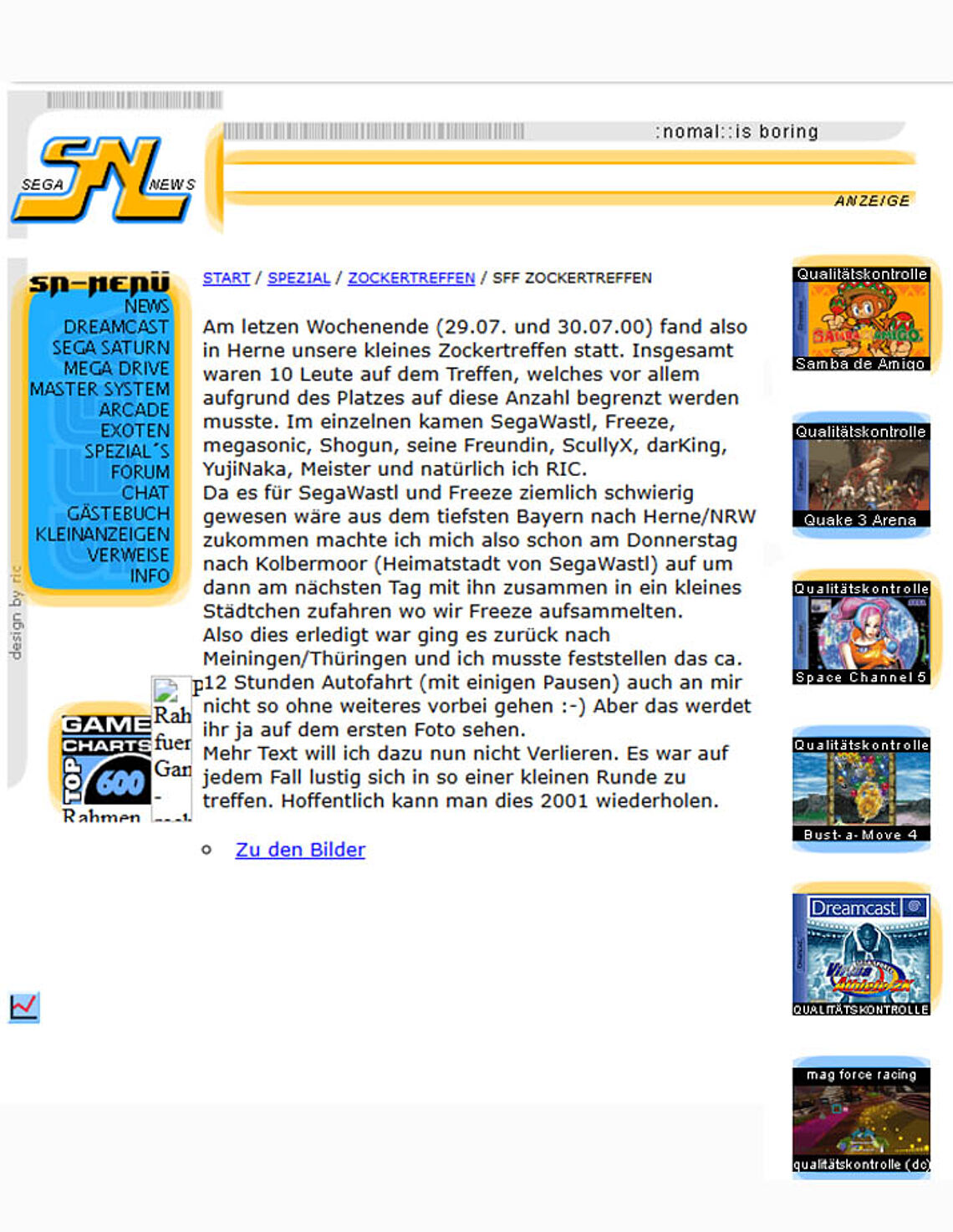 SFU Zockertreff: Kurzartikel über den Treff im Juli 2000