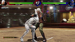 Vanessa im 10. Kyo wehrt sich gegen einen gestylten Ninja-Charakter