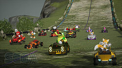 Tails, Vector, Charmy und Knuckles sind die ersten vier an der Startlinie