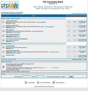 Forum im Oktober 2004: 1034 Beiträge im SEGA-Bereich. Nun dabei: RPG Heaven, PSO Clan der Planlosen, SGKBBZ bis Steel-Dogs Brotterode