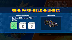 Rennpark-Belohnungen: Gewinne dreimal gegen Team Dark!