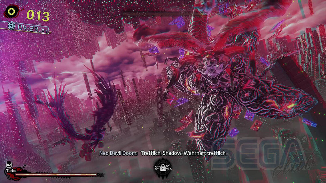 Trefflich Shadow, wahrhaft trefflich, sagt Neo Devil Doom zum geflügelten Shadow