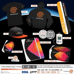 Dreamcast Merch: Shirts, Pullover, Kappe, Münze, Schlüsselanhänger etc.