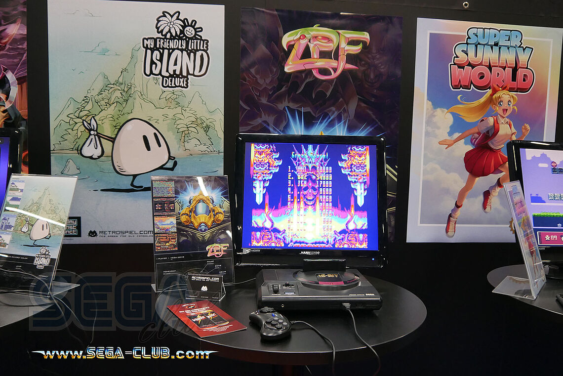 Ein asiatischer Mega Drive mit dem Spiel ZPF