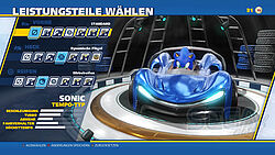 Sonic wählt die Leistungseinstellungen