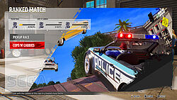 Ranked Match Menü zeigt die drei Ränge für Pick-Up Race, Cops und Cabbies