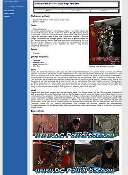 Game Info: Sword of the Berserk mit Genre, Story, Inhalt, Screenshots, Archiv und Review