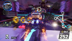 Nine alias der Sonic Prime Serien-Tails überfährt im Monstertruck einen PC-Mitspieler