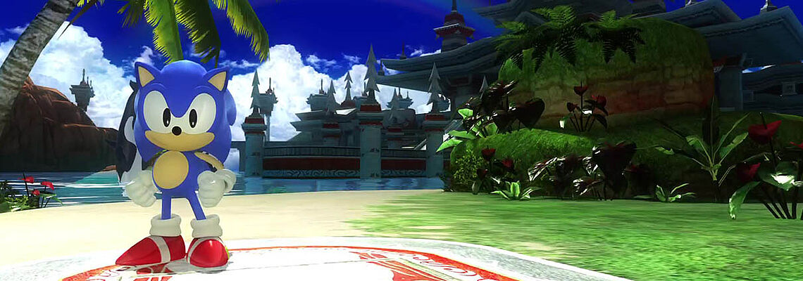 Sonic steht innerhalb der Natur