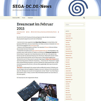 2015: News-Blog von SEGA-DC.de, Bericht zu Alice's Mom's Rescue, der Dreamcast Collection für PC, Redux: Dark Matters sowie Pier Solar